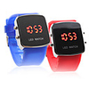 Silicone Band Modern Couple Jelly Sport Style LED Wrist Watch - Blue Red