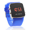 Silicone Band Modern Women Men Unisex Jelly Sport Style LED Wrist Watch - Blue