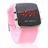 Silicone Band Modern Women Men Unisex Jelly Sport Style LED Wrist Watch - Pink