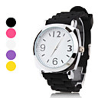 Silicone Band Quartz Wrist Watch For Women Men