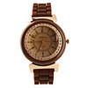 Silicone Band Stylish Quartz Round Crystal Lady