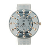 Silicone Band Stylish Quartz Round Crystal Lady