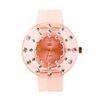 Silicone Band Stylish Quartz Round Crystal Lady