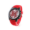 Silicone Band Unisex Student Sports Style Big Dial Watch - Red