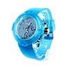 Silicone Band Unisex Watch with Color Changing Flashing Night Light - Blue
