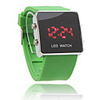 Silicone Band Women Men Unisex Jelly Sport Style Square LED Wrist Watch - Green