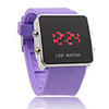 Silicone Band Women Men Unisex Jelly Sport Style Square LED Wrist Watch - Purple