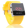 Silicone Band Women Men Unisex Jelly Sport Style Square LED Wrist Watch - Yellow