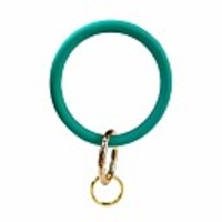 silicone bangle key ring bracelet key rings,  round keyring circle key ring holder for women girls ideal gifts (green 2)