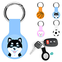 Silicone Case with Keychain Ring Designed for AirTag Anti-Lost Anti-Scratch Tracker Location Cover For AirTags Holder miniinthebox