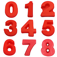 Silicone Number Molds 0-9 Arabic Number Cake Mold Baking Mold for Birthday Cake 1Pc