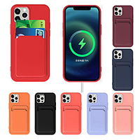 Silicone Phone Case For Apple iPhone 12 11 SE2020 Shockproof Protective Case Card Holder Cover for iPhone 12 Pro Max XR XS Max iPhone 8 7 miniinthebox