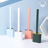 Silicone Toilet Brush with Base Rubber Head Holder Floor-standing Wall-mounted Seamless Cleaning Brush Bathroom Accessories miniinthebox
