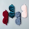 Silk Travel Sleep Eye Mask Blindfold with Elastic Strap Headband Soft Eye Cover Eyeshade for Night Sleeping Nap Trip Eye Mask Summer Breathability 4 Colors