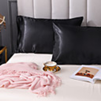 Silky Satin Pillowcase for Hair,  2 Pack Standard Size Luxury Satin Pillowcase for Hair and Skin with Envelope Closure