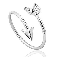 silver arrow ring,  inspirational ring,  promise ring,  graduation ring,  friendship ring,  travel ring,  toe ring - adjustable
