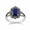silver art deco lapiz lazuli amp; marcasite ring