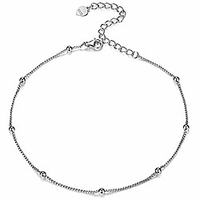 silver beads anklets for women,  925 sterling silver satellite chain anklet dainty cute tiny ball foot chain ankle bracelet boho beach foot jewelry