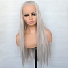 Silver Blonde Synthetic Lace Front Wig Silky Straight Heat Resistant Fiber Natural Hairline Cosplay For Women miniinthebox