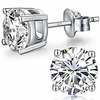 silver diamond earrings men women stud earrings cubic zirconia stud earrings white gold sterling silver tiny diamond stud earrings 6mm