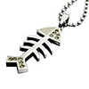 Silver Fish Bones Titanium Steel And Zircon Necklace