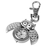 Silver Flip Open Owl Keychain Watch