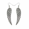 silver guardian angel wing feather dangle earrings (2)