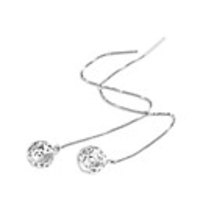 Silver Hollow Ball Ear Wire
