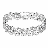 silver infinity rhinestone crystal choker necklace jewelry gift for women girls,  womens bride wedding prom birthday