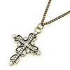 Silver Plated Cross Alloy Zircon Necklace