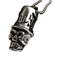 Silver Plated Skeleton Head Shape Alloy Necklace