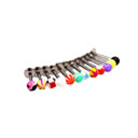 Silver Plated Stainless Steel Acrylic Navel/Ear Piercing(Assorted Color)