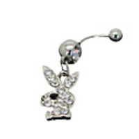 Silver Plated Stainless Steel Rhinestones Navel/Ear Piercing