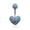 Silver Plated Stainless Steel Rhinestones Navel/Ear Piercing