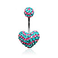 Silver Plated Stainless Steel Rhinestones Navel/Ear Piercing