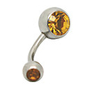 Silver Plated Stainless Steel Rhinestones Navel/Ear Piercing(Assorted Color)