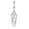 Silver Plated Stainless Steel Rhinestones Navel/Ear Piercing(Assorted Color)