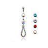 Silver Plated Stainless Steel Rhinestones Navel/Ear Piercing(Assorted Color)