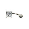 Silver Plated Stainless Steel Zircon Navel/Ear Piercing
