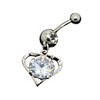 Silver Plated Stainless Steel Zircon Navel/Ear Piercing