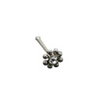 Silver Plated Stainless Steel Zircon Navel/Ear Piercing