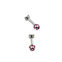 Silver Plated Stainless Steel Zircon Navel/Ear Piercing