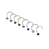 Silver Plated Stainless Steel Zircon Navel/Ear Piercing(Assorted Color)
