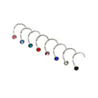 Silver Plated Stainless Steel Zircon Navel/Ear Piercing(Assorted Color)