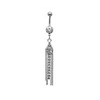 Silver Plated Stainless Steel Zircon Tassel Navel/Ear Piercing