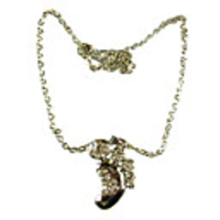 Silver Plated Stocking Shape Crystal Alloy Necklace