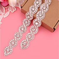 Silver-Plated Wedding / Party / Evening Sash With Appliques / Crystals / Rhinestones Women