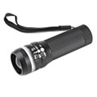Silver Ring Adjustable Focus 3-Mode Flashlight(3W, 130LM, Black)