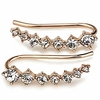 silver rose gold plated cubic zircon climber wrap cuff earrings (rose gold white)