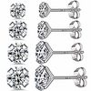 silver stud eearrings for womens cubic zirconia stud earrings set,  cartilage tragus earring sterling silver studs mens earrings